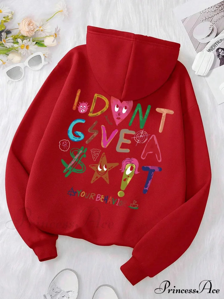 Funny Oversized Fleece Cozy Casual Hoodie Red / S Sweatshirts & Hoodies-L