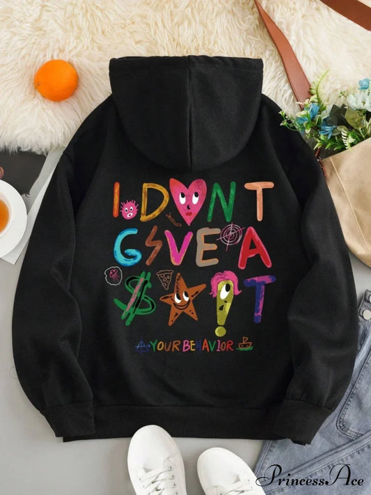 Funny Oversized Fleece Cozy Casual Hoodie Sweatshirts & Hoodies-L