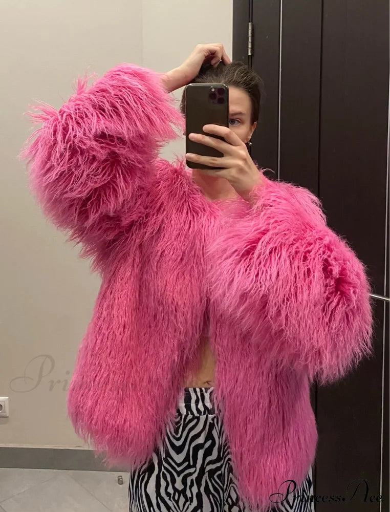 Fur Elegant Fringe Coat Coats-L