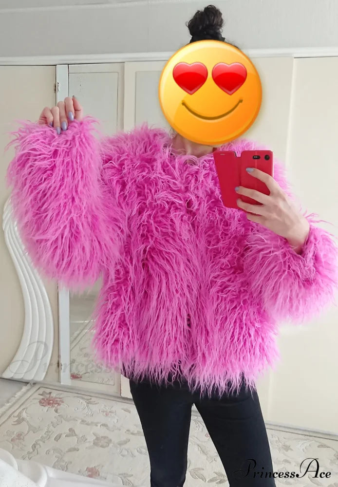 Fur Elegant Fringe Coat Coats-L