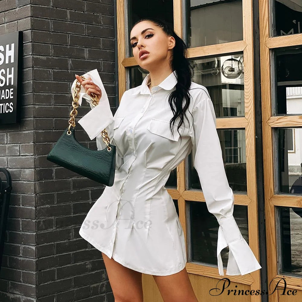 Gaby Elegant Shirt Dress Black / M Dress