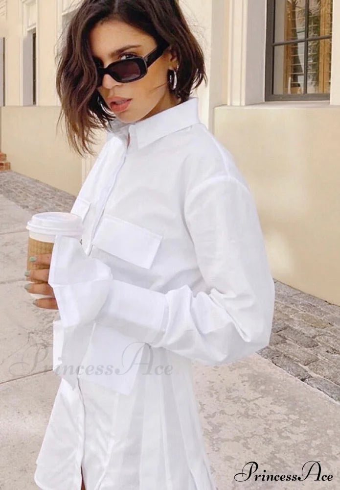 Gaby Elegant Shirt Dress Black / S Dress