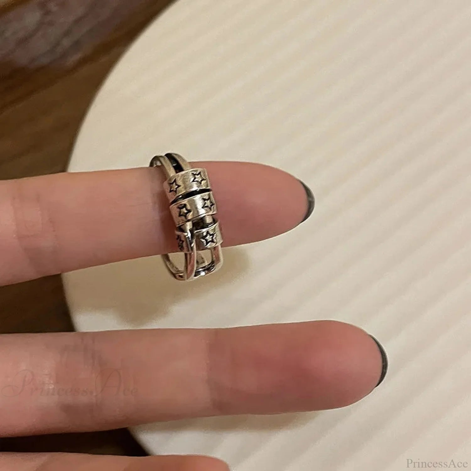 Gender-neutral Vintage Wings Skeleton Gothic Ring sliver6