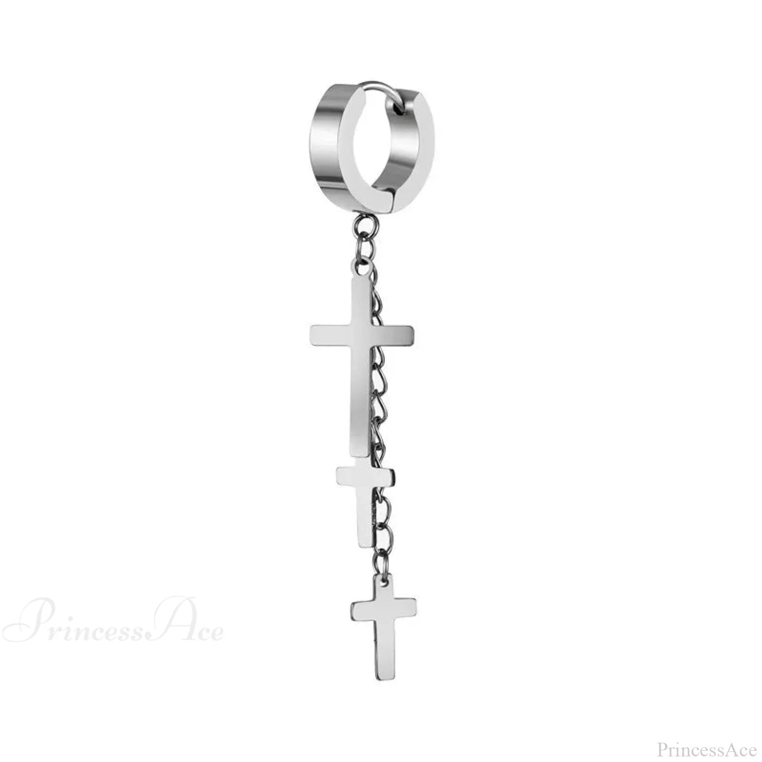 Genderless Punk Cross Fringe Chain Clip Earring color5