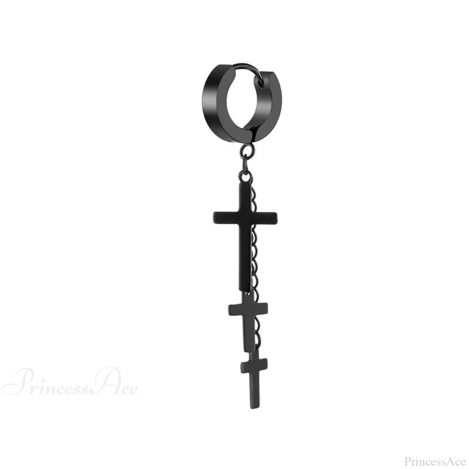 Genderless Punk Cross Fringe Chain Clip Earring color6