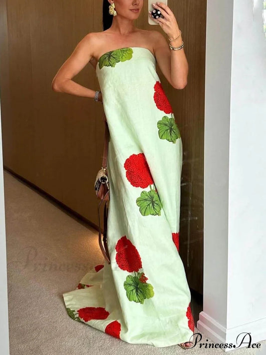 Geranium Floral Stylish Print Maxi Dress Dresses