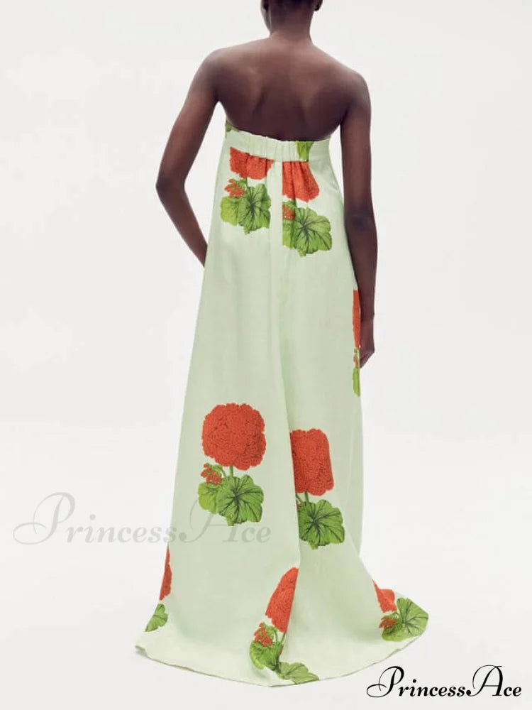 Geranium Floral Stylish Print Maxi Dress Dresses