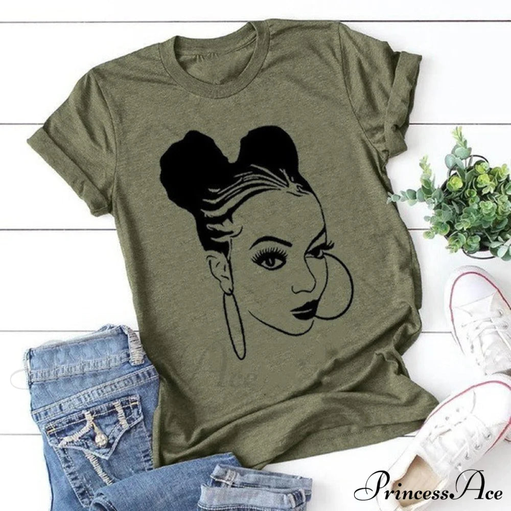 Girl Face Print T Shirt