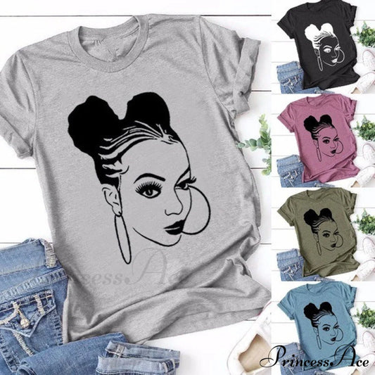 Girl Face Print T Shirt