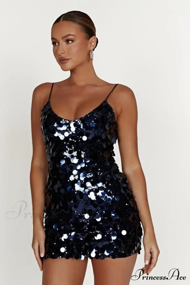 Giselle Disc Stylish Sequin Mini Dress Party Dresses-L