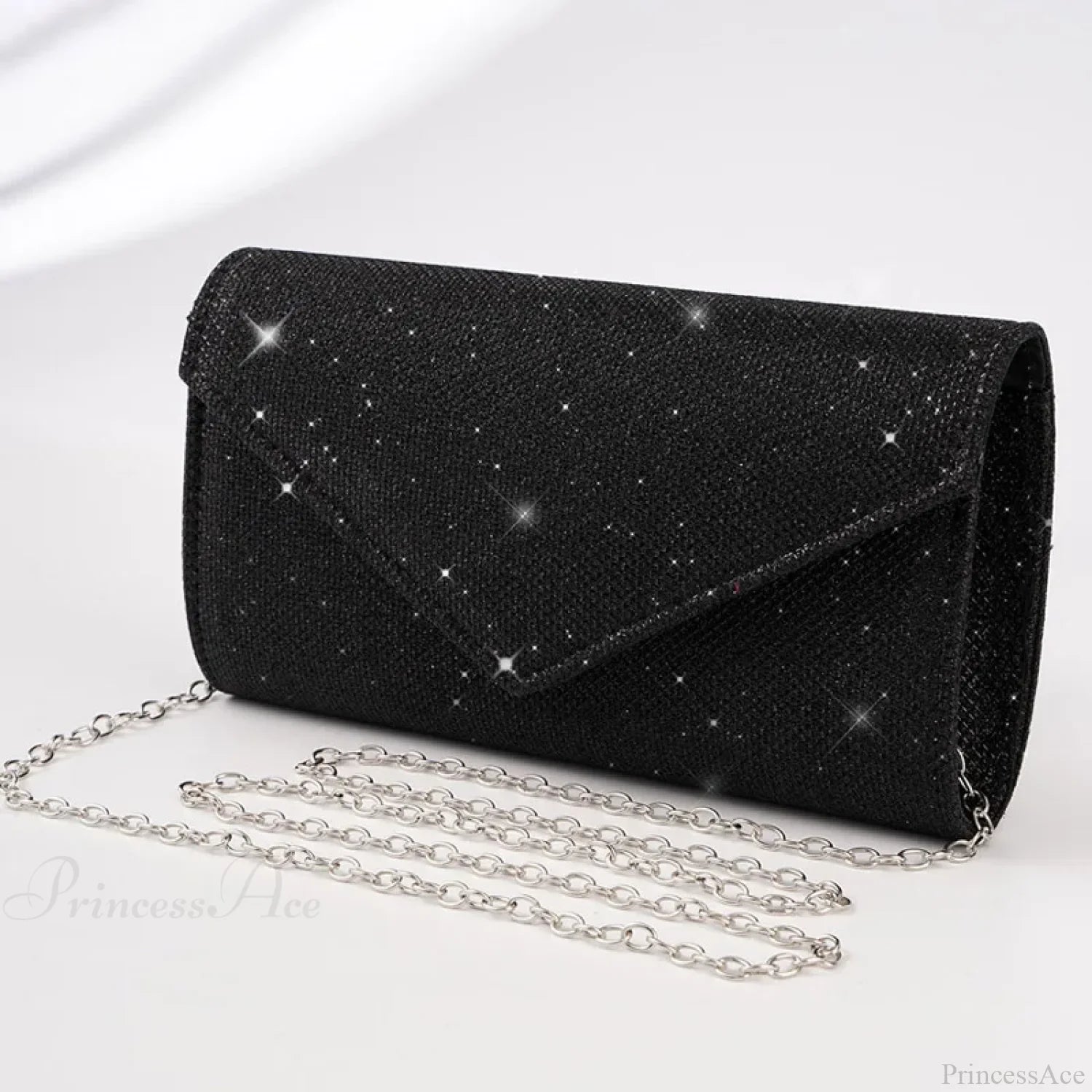 Glitter Envelope Evening Clutch Women’s Day Wedding Party Crossbody Bag Black clutchbag-250126