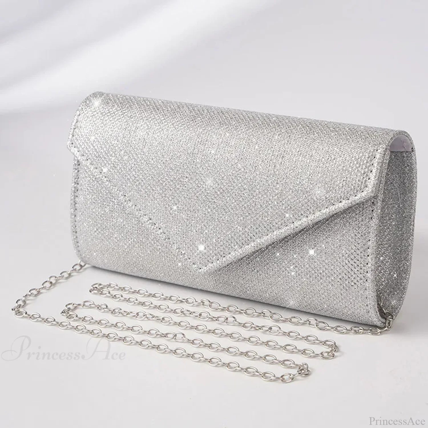 Glitter Envelope Evening Clutch Women’s Day Wedding Party Crossbody Bag Silver clutchbag-250126