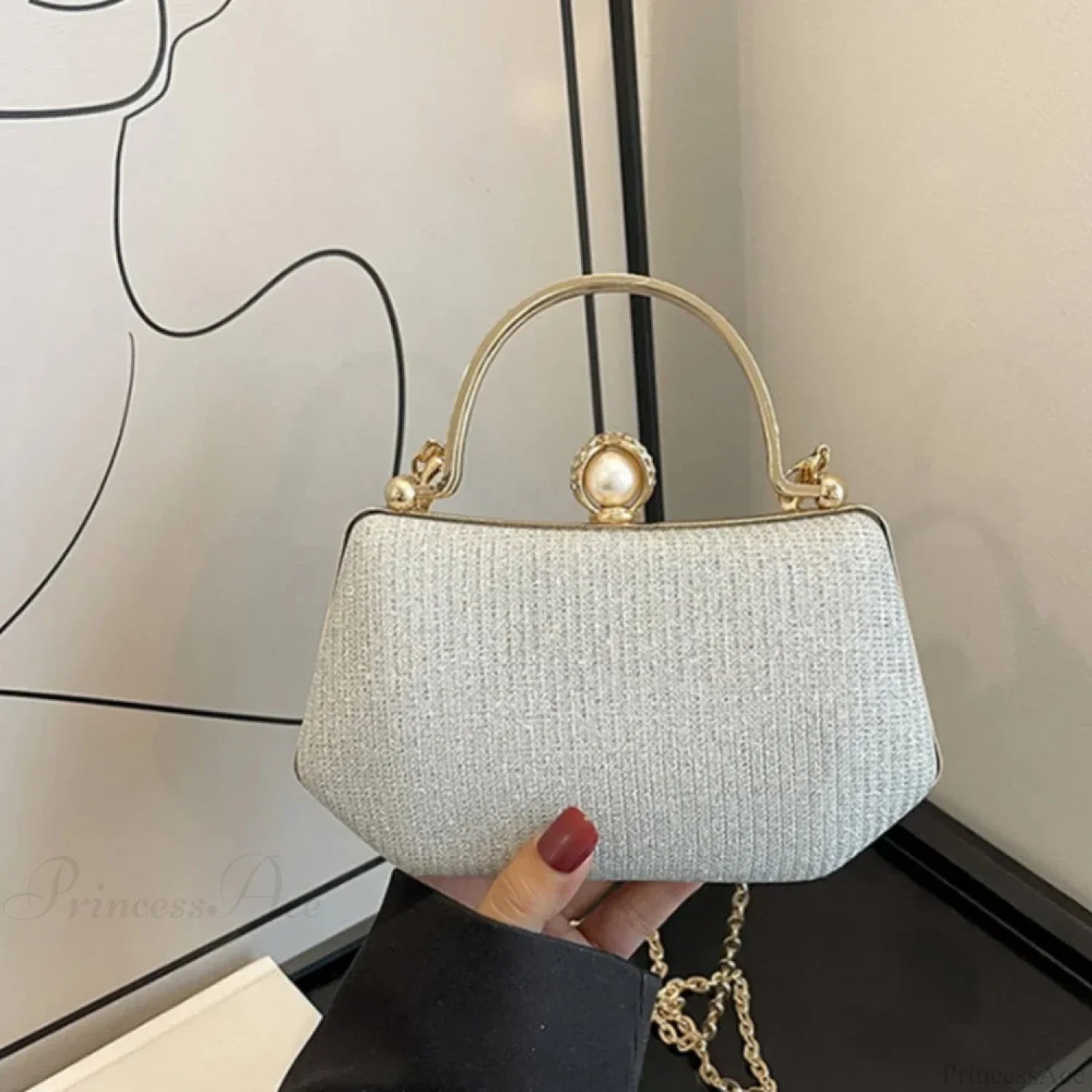 Glitter Evening Banquet Wrist Bag Rhinestone Clutch Bag clutchbag-250126