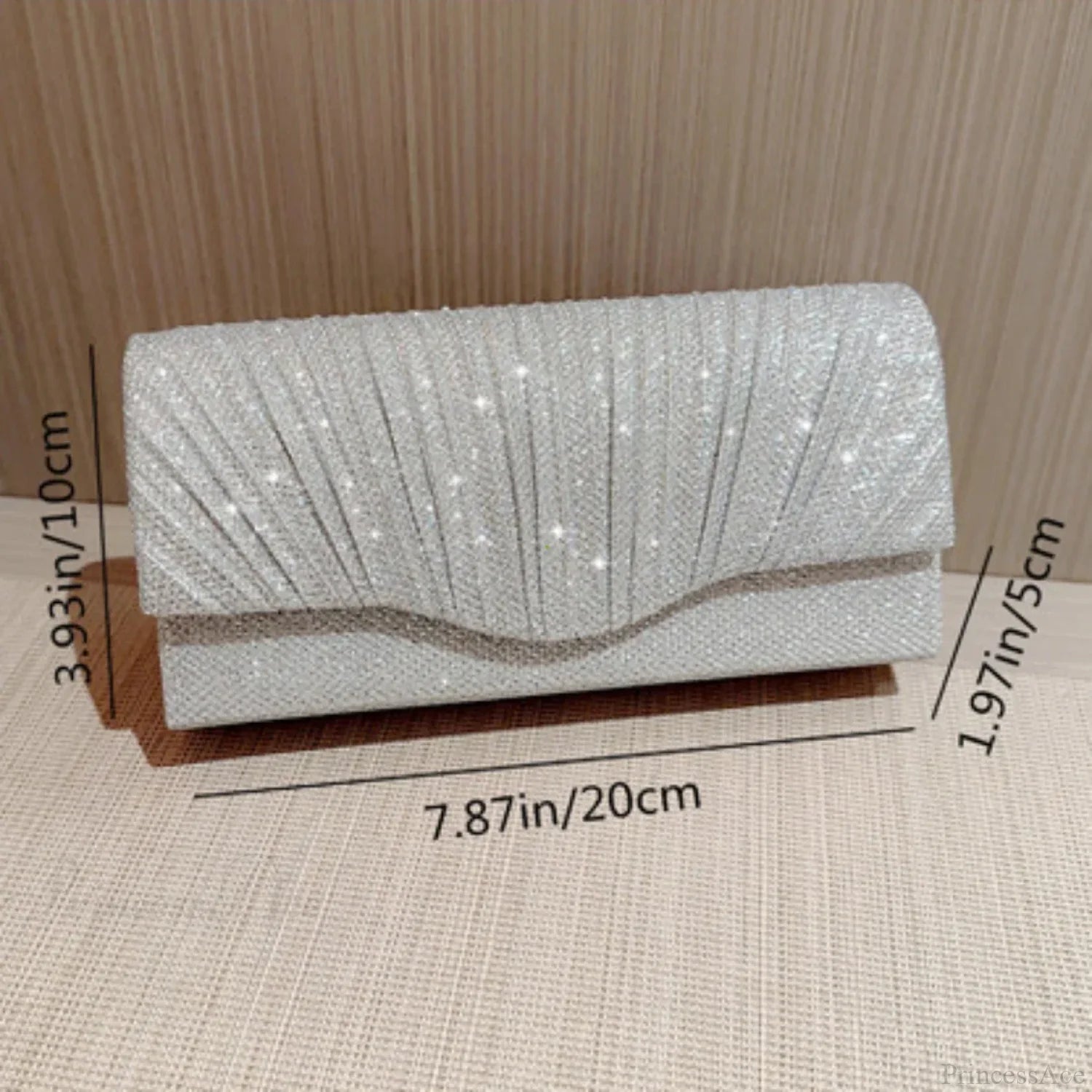 Glitter Silver Envelope Clutch Wristlet Silver wristlet-250126