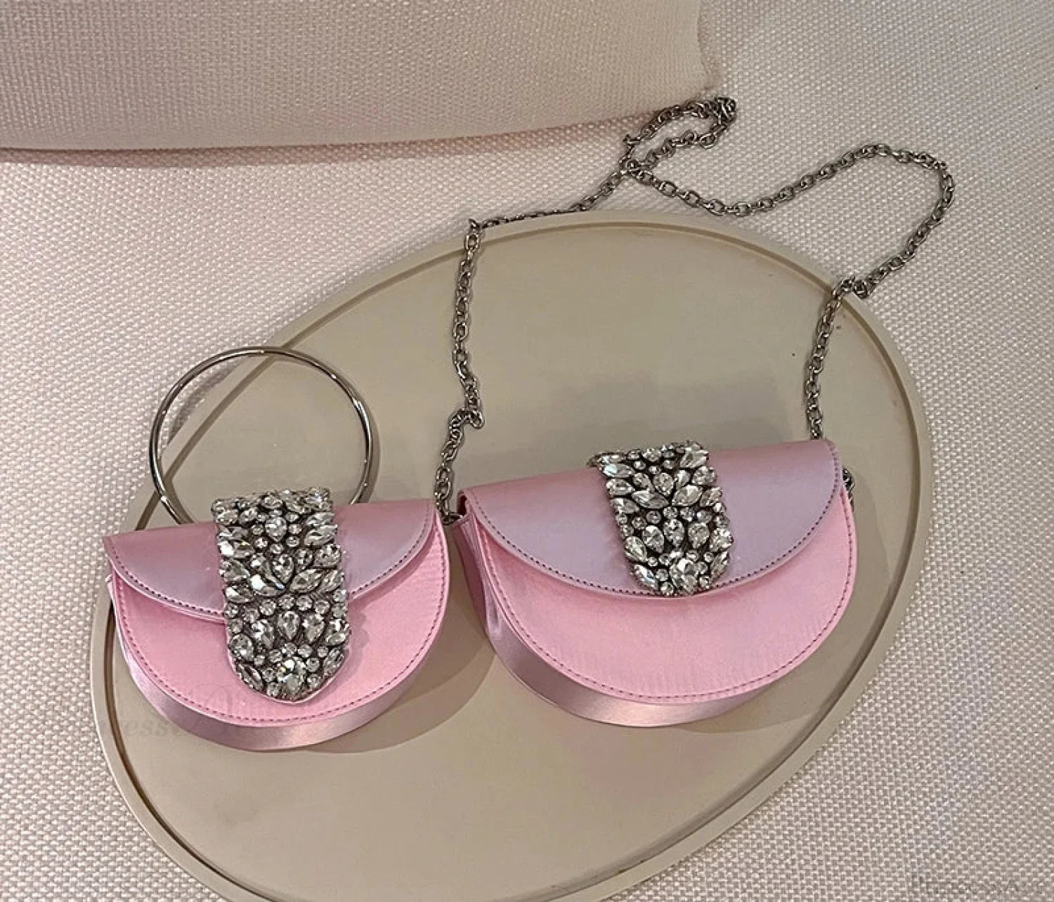 Glittering Crystal Satin Evening Clutch Wedding Purse clutchbag-250126