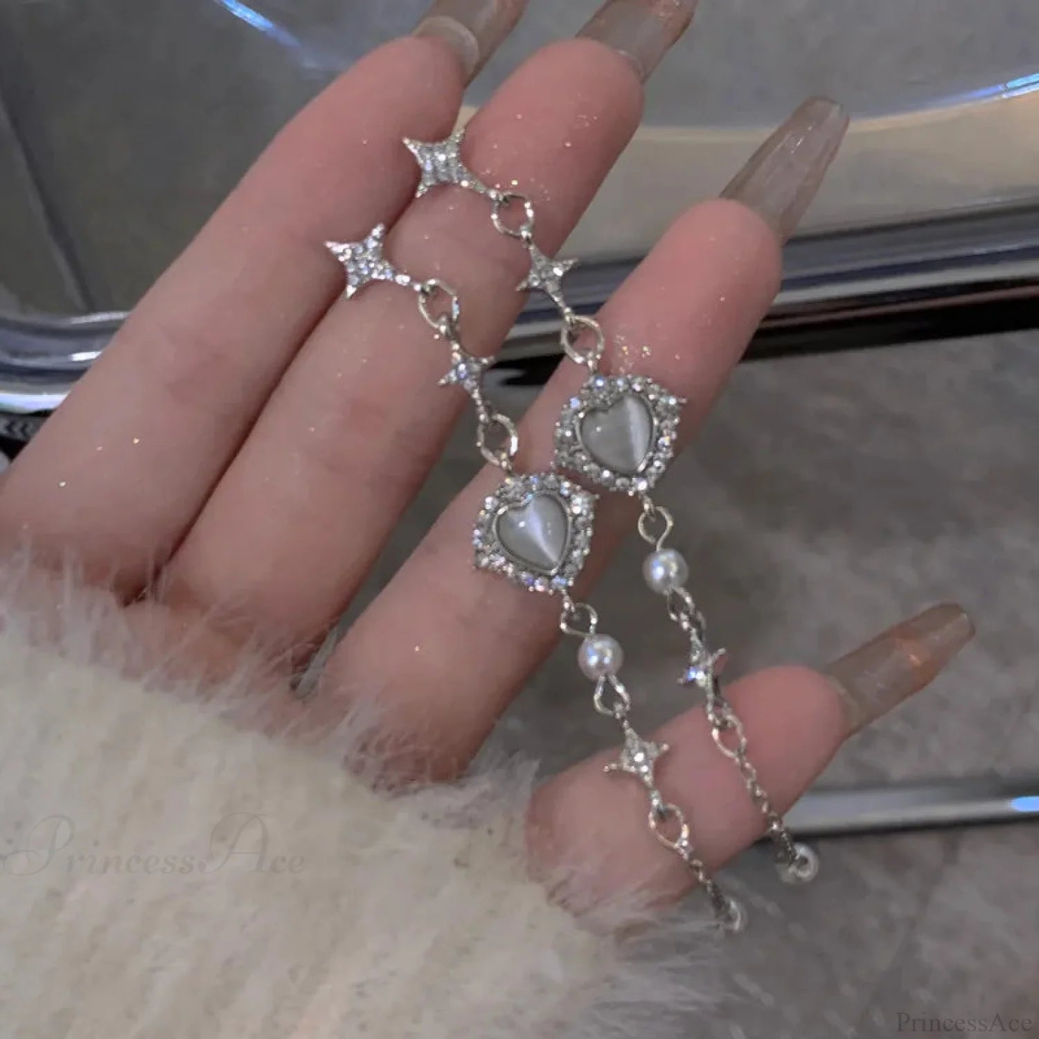 Gloomy Rebel Metal Chain Cross Affection Earring color4