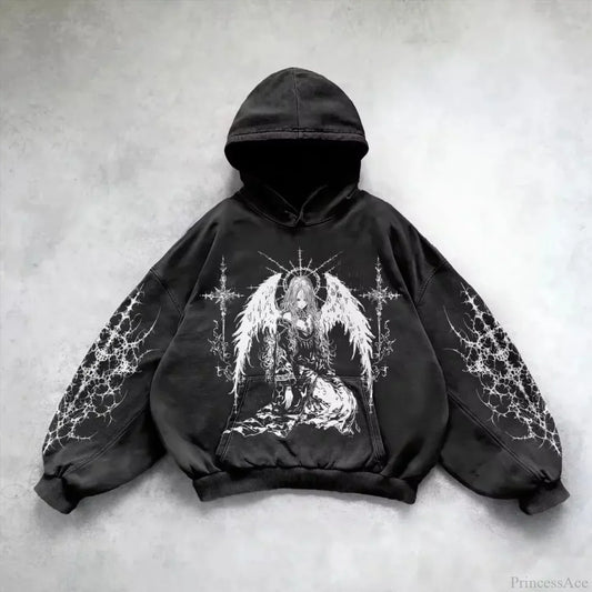 Goddess Pattern Print Hoodie