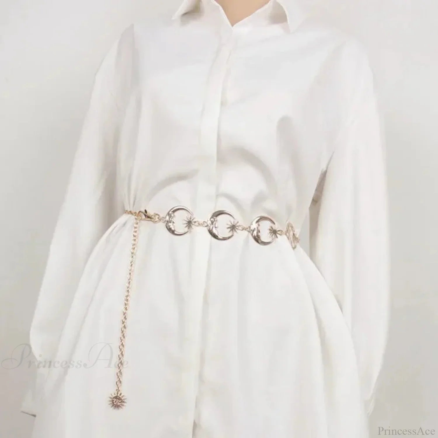 Gold Gothic Chain Lunar Solar Metal Belt