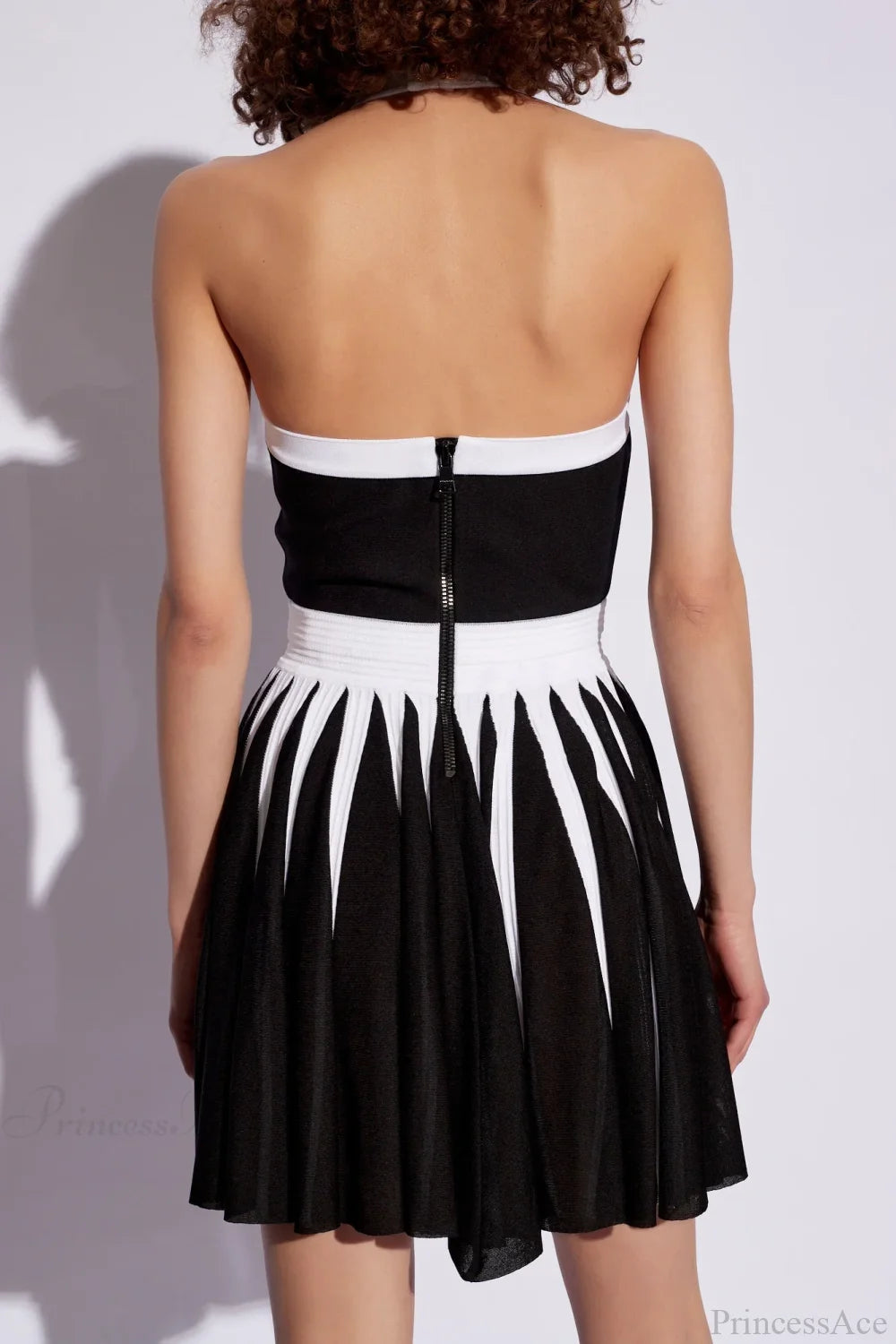 Golden Buttons Patchwork Party Dress Partydress-241208