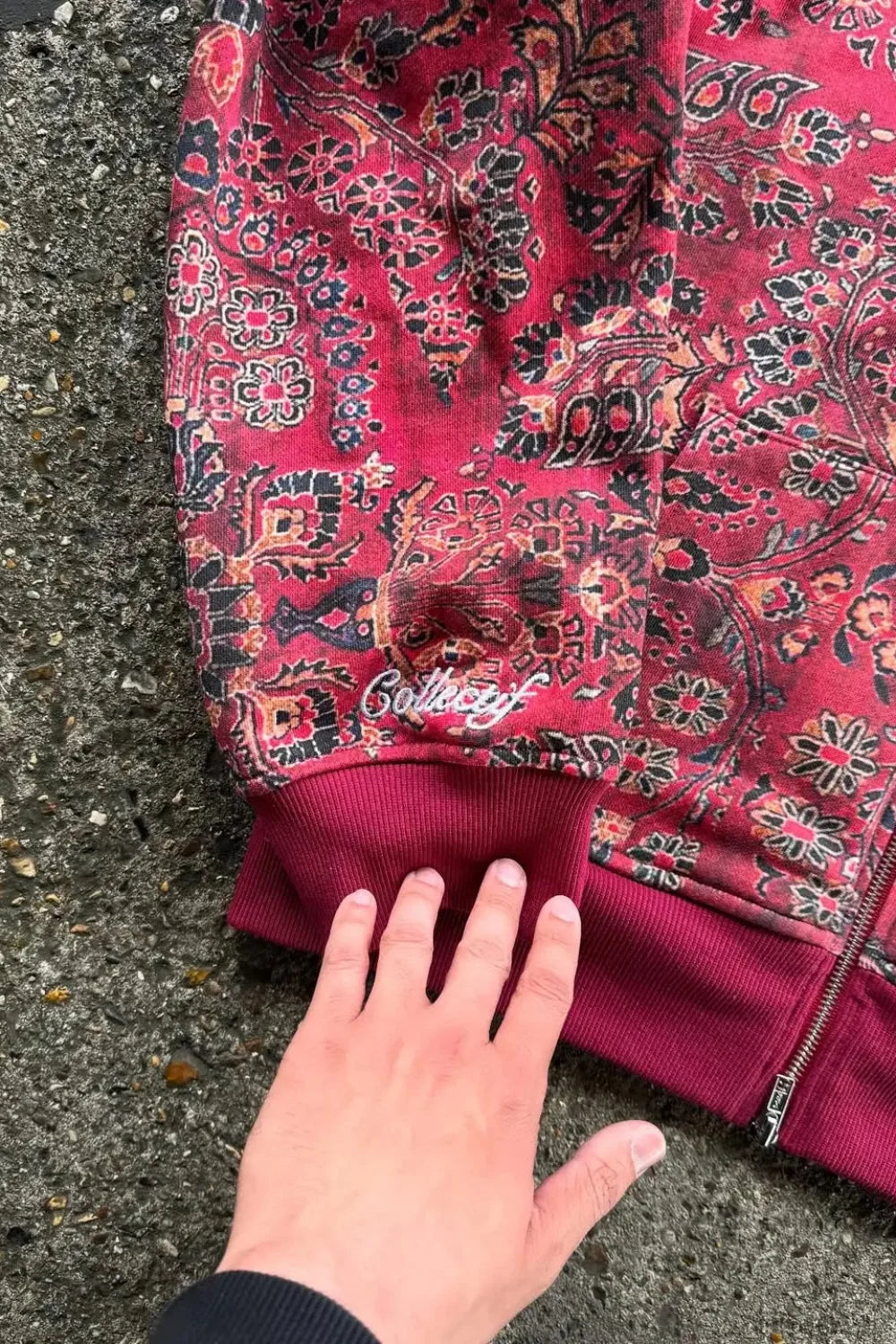 Gothic Full Pattern Printed Zipper Hoodie