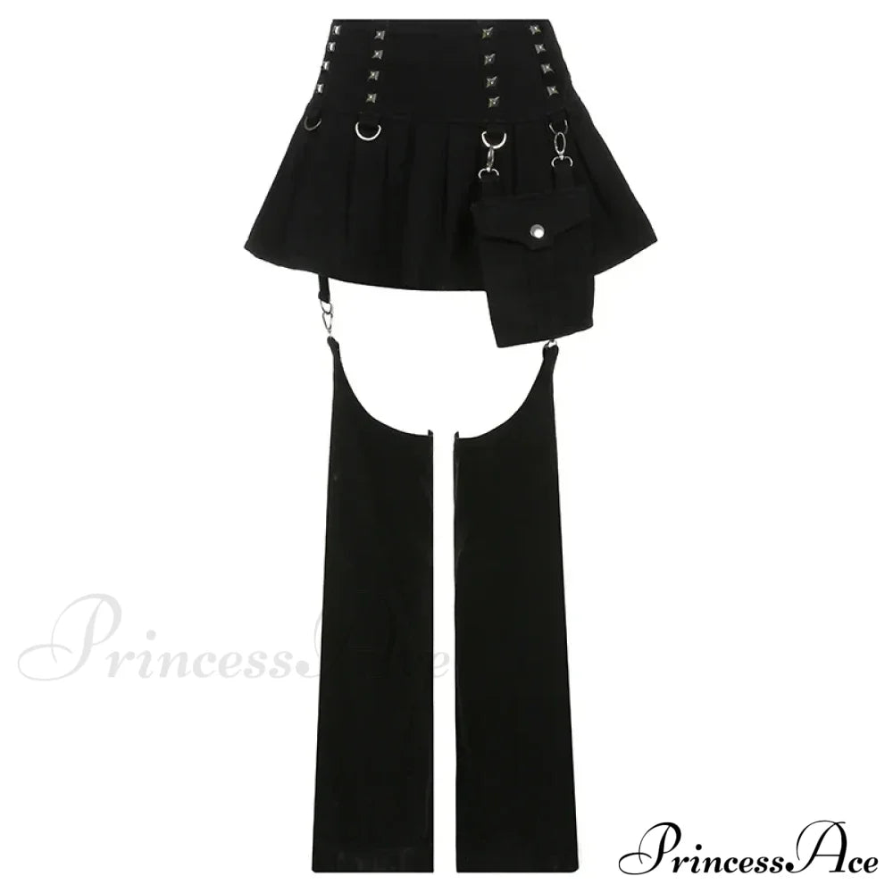 Gothic Girl Pleated Halloween Pants Set / S