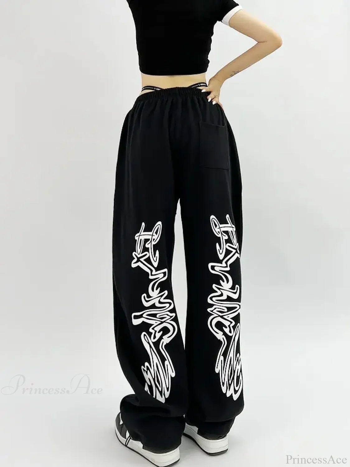 Gothic Hip Hop Grunge Black Jogging Pants