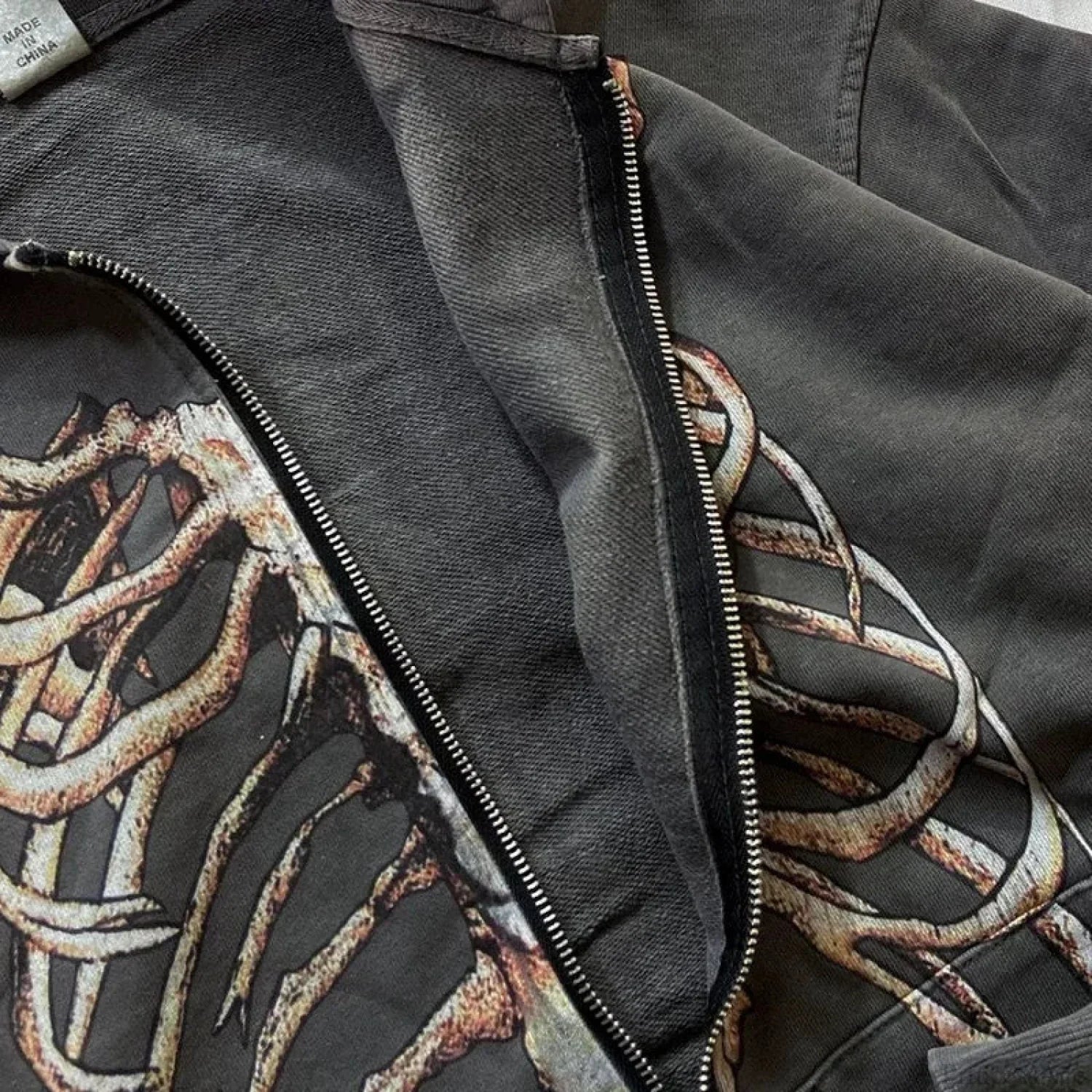 Gothic Long Sleeve Zipper Hoodie