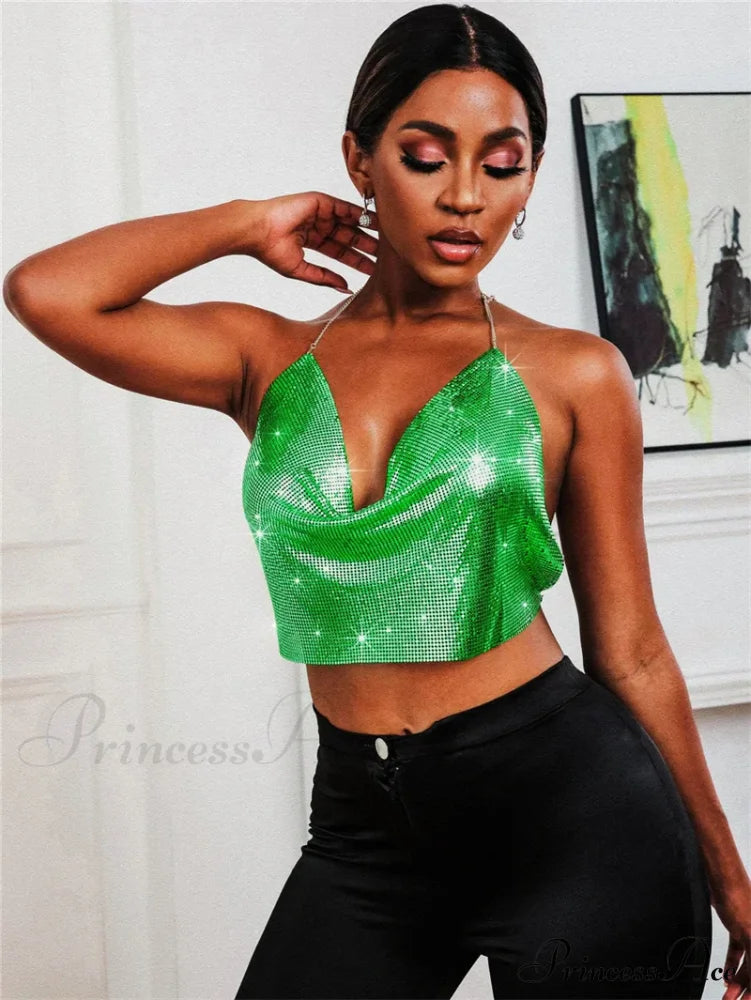 Gothic Party Club Corset Rhinestones Crop Top 3-Green / S Halloween