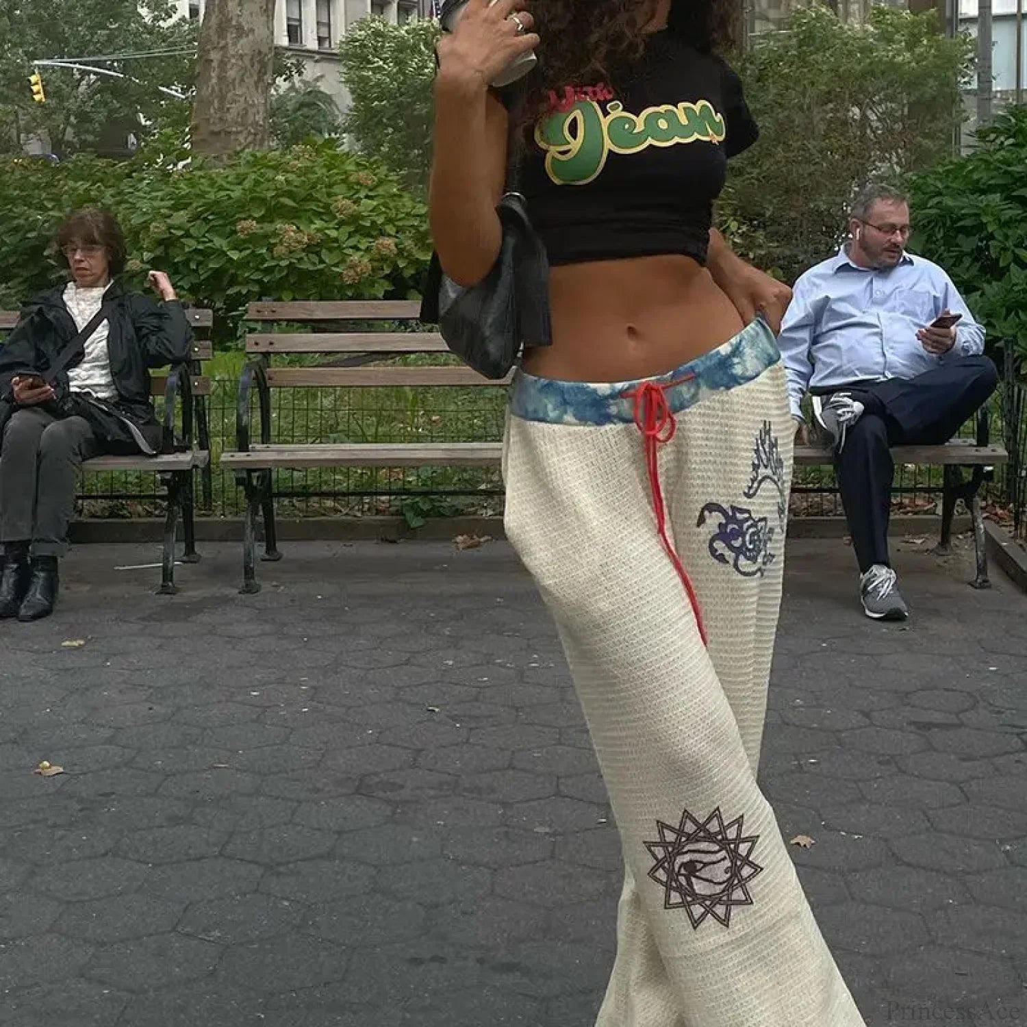 Gothic Print Y2K Women Grunge Pants