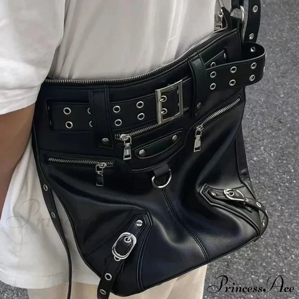 Gothic Rivets Big Volume Dark Metal Cool Motobiker Harajuku Chic Messenger Bag Halloween