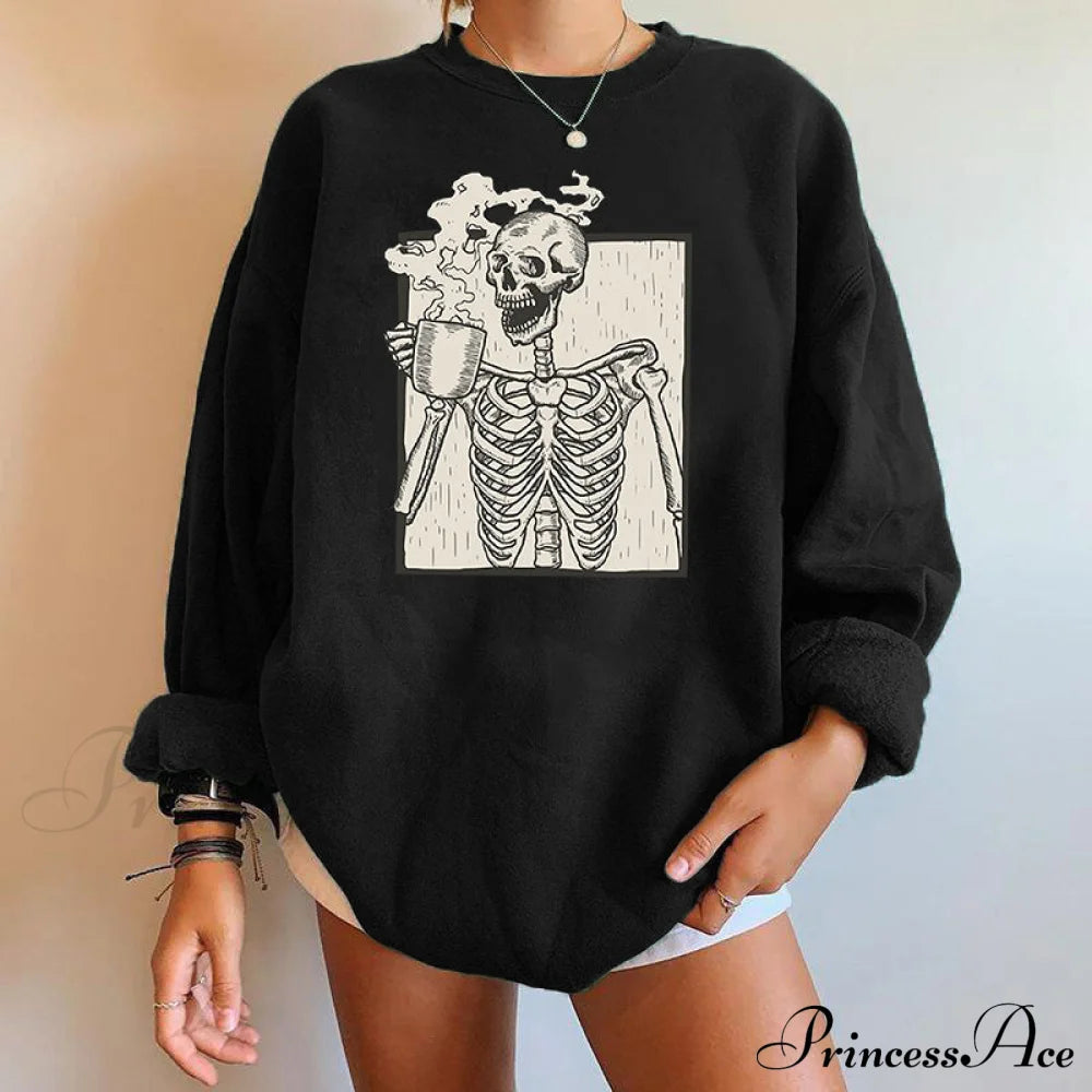 Gothic Skeleton Print Fashion Hoody Pullover