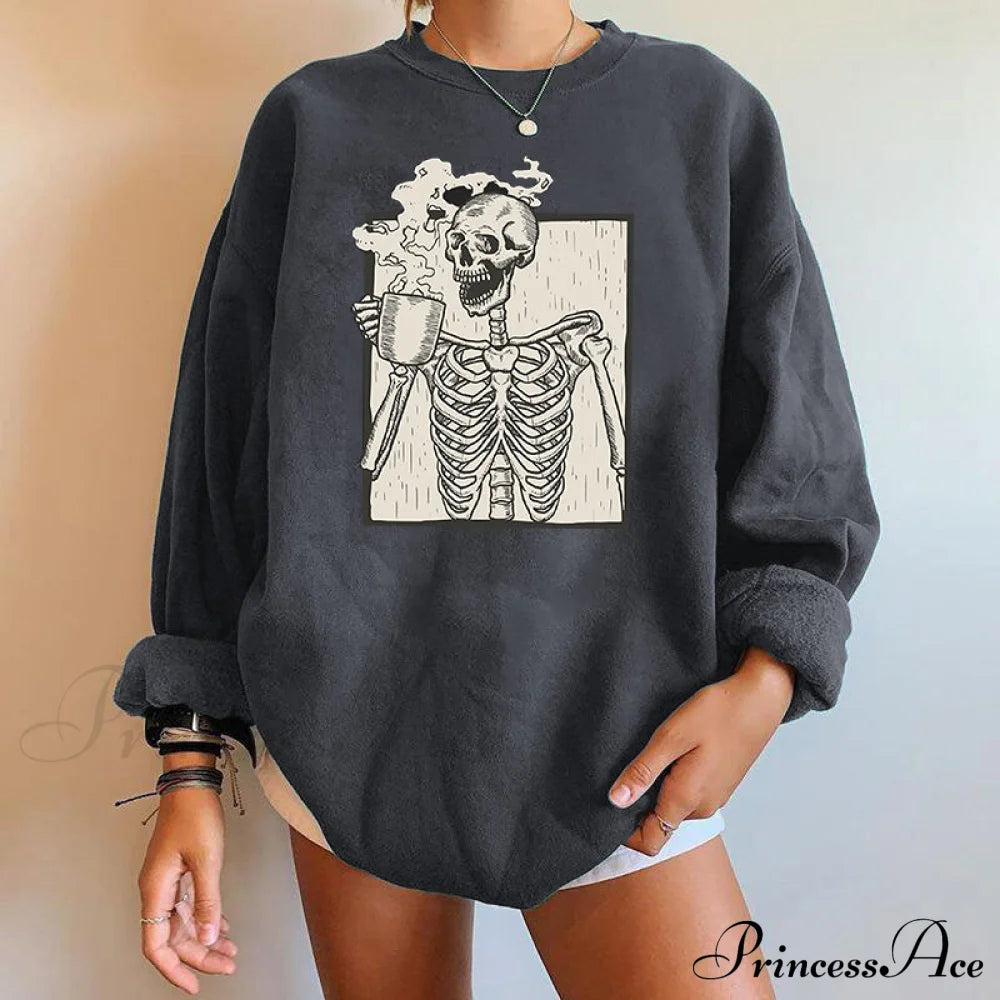 Gothic Skeleton Print Fashion Hoody Pullover