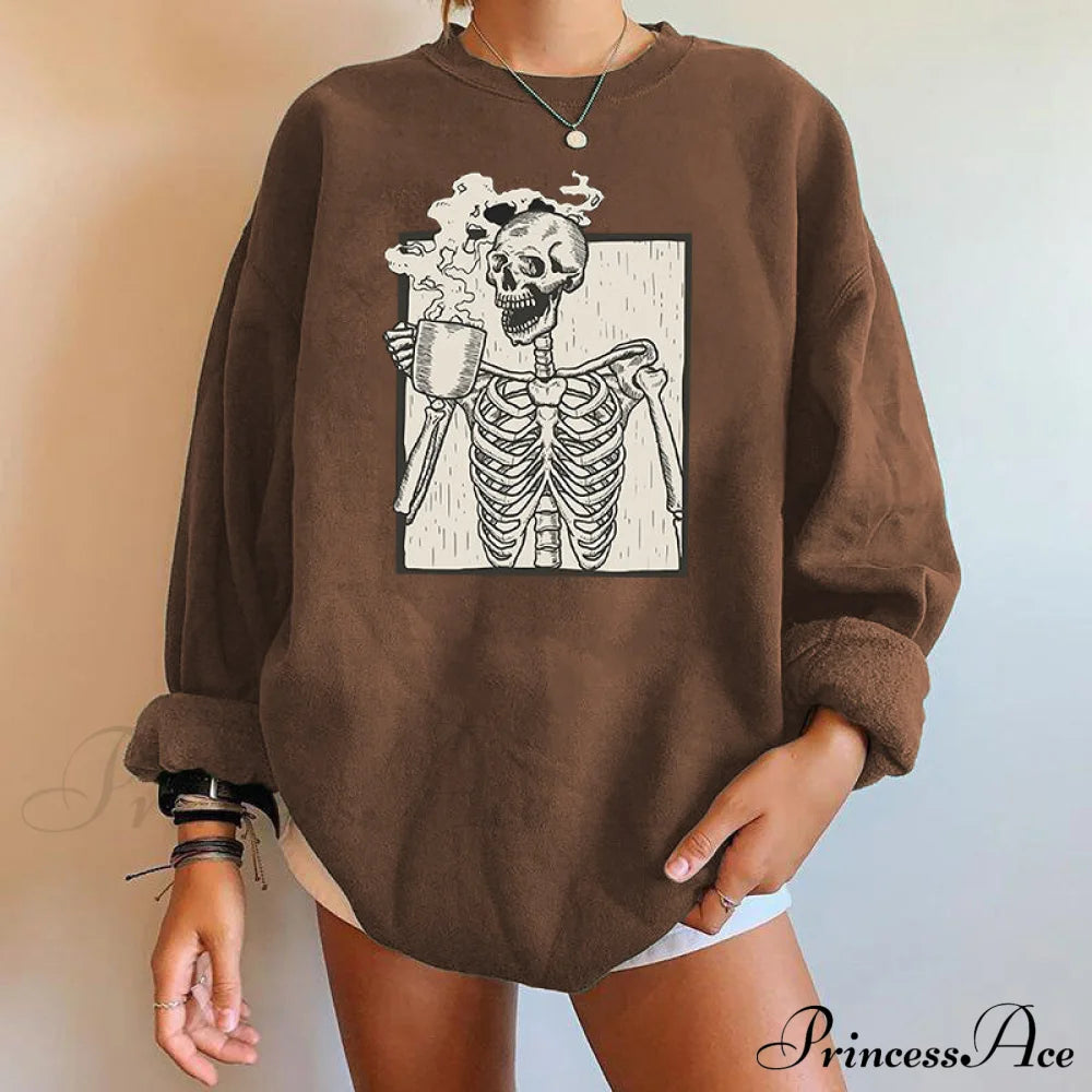 Gothic Skeleton Print Fashion Hoody Pullover