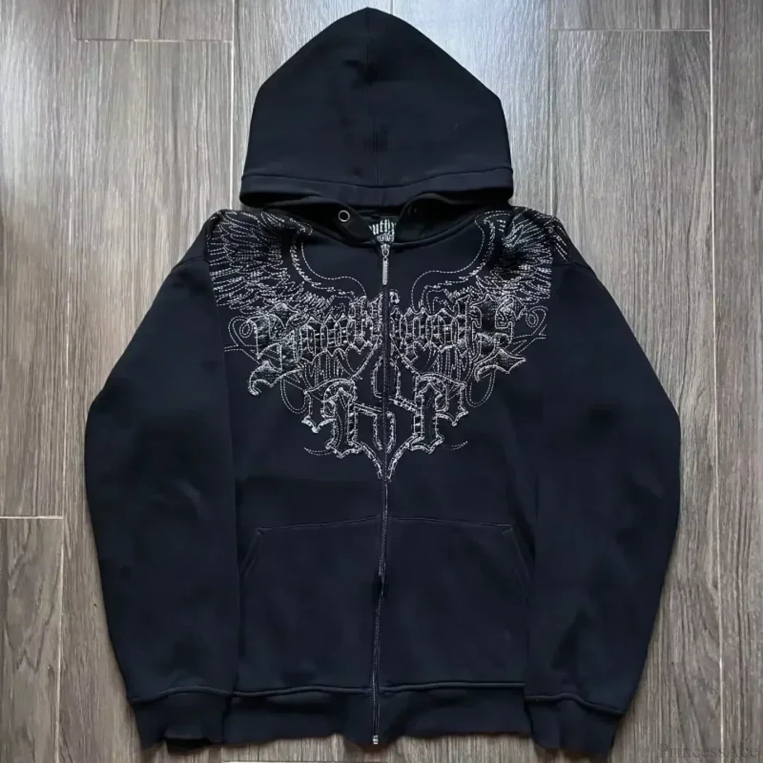 Gothic Skull Zipper Hoodie black 2 / S