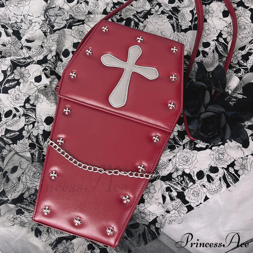 Gothic Vampire Coffin Shape Punk Lolita School Crossbody Halloween Bag