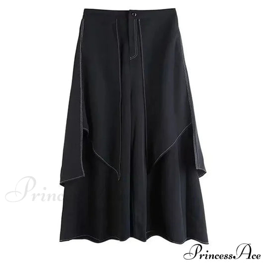 Gothic Y2K Double Layer Casual Culottes Streetwear Samurai Pants Xs / Black Halloween