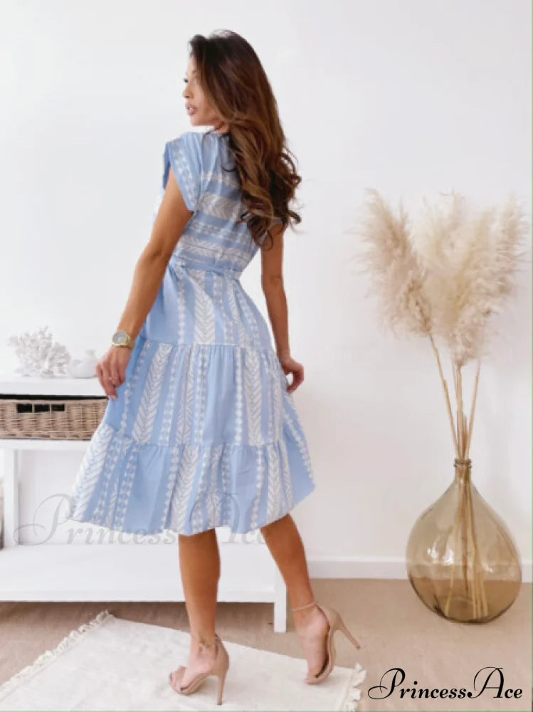 Gown Design Ruffle With Casual And Up Warm-Season Lace Belt L / Pink Dresses