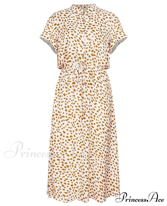 Gown Midi Casual Blouse Bohemian - Warm-Season For Design Coastal Leopard A-Line Loose Festive