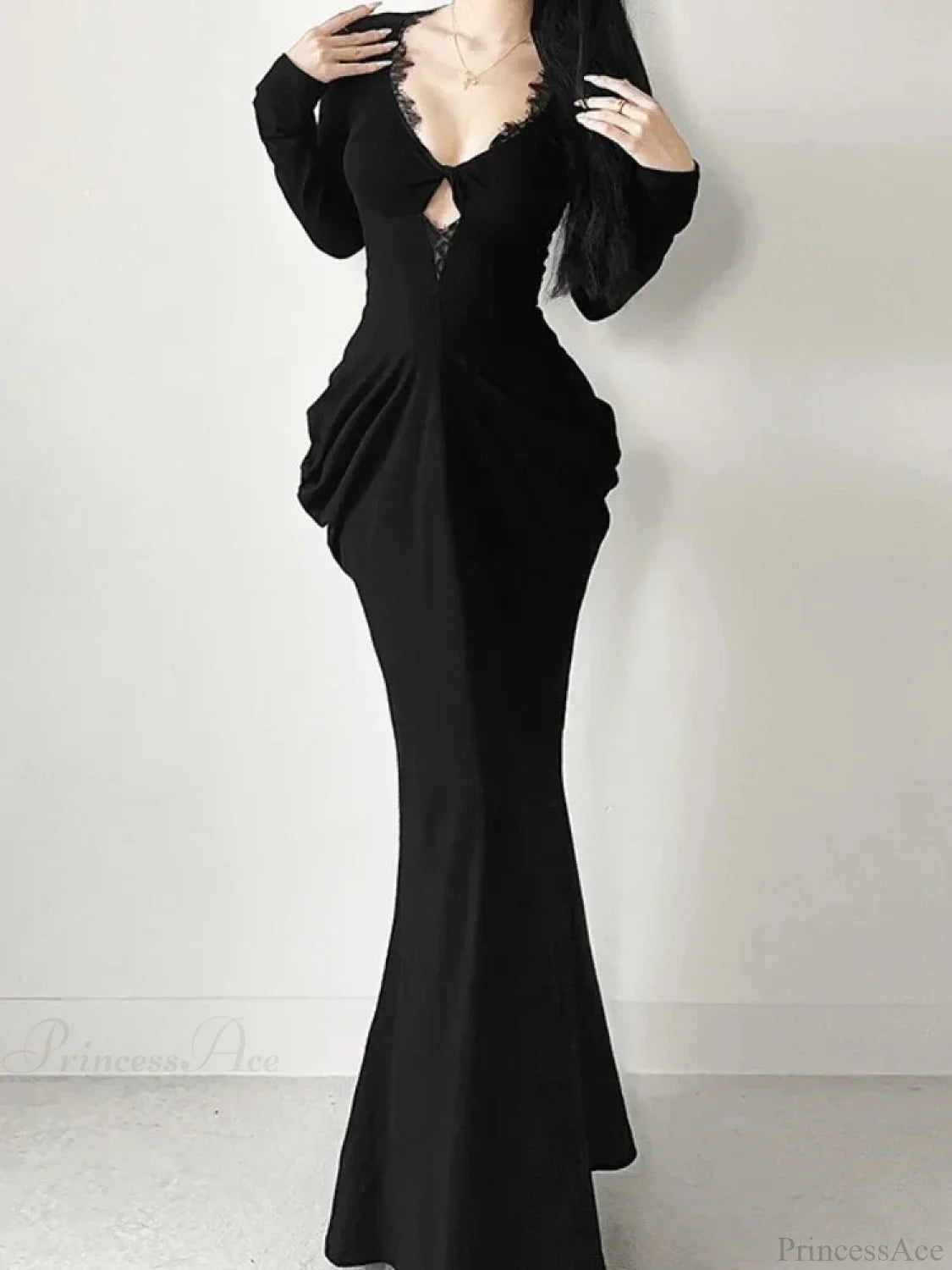 Graceful Lace Patchwork Corset Long Dress