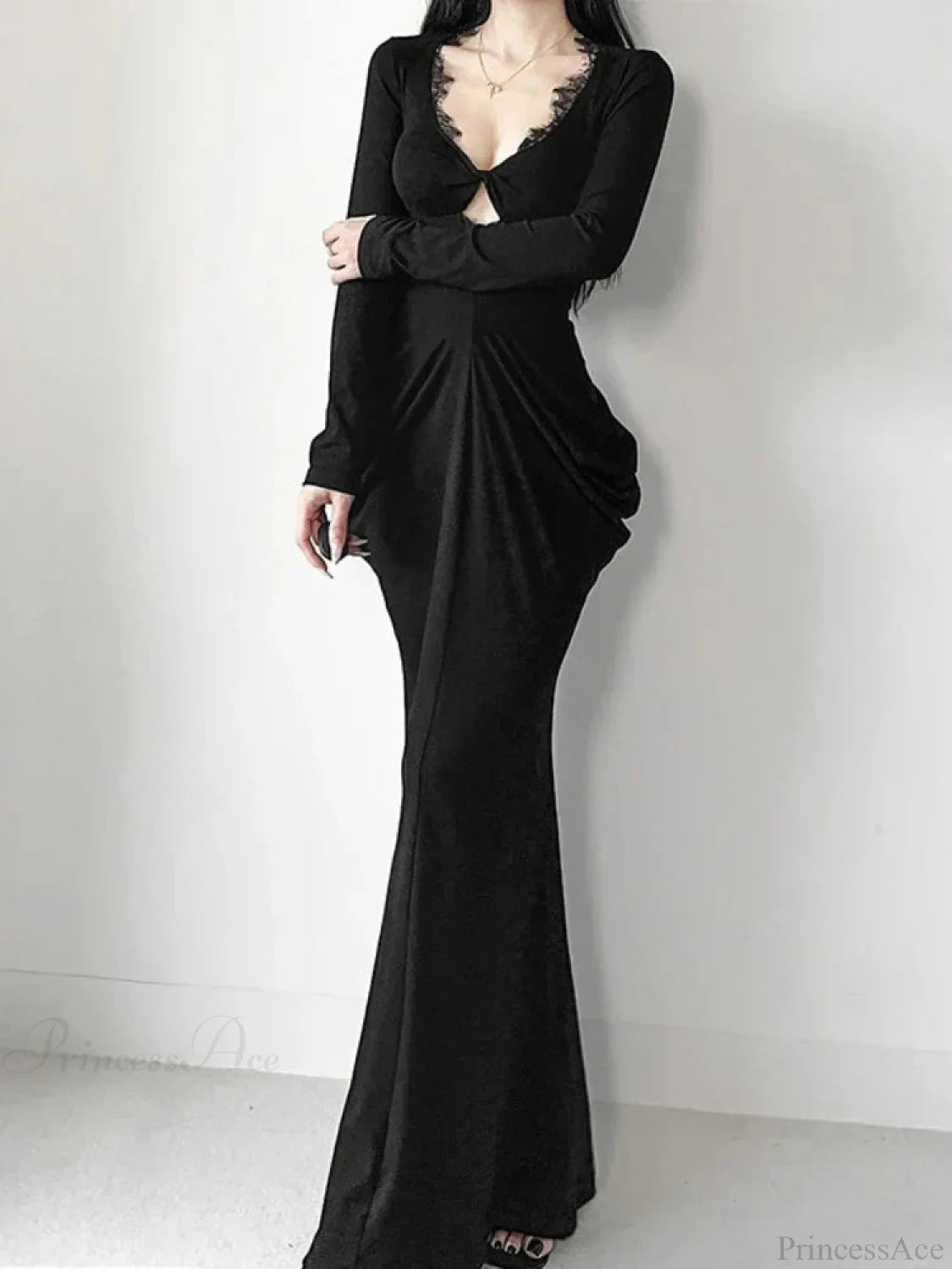 Graceful Lace Patchwork Corset Long Dress