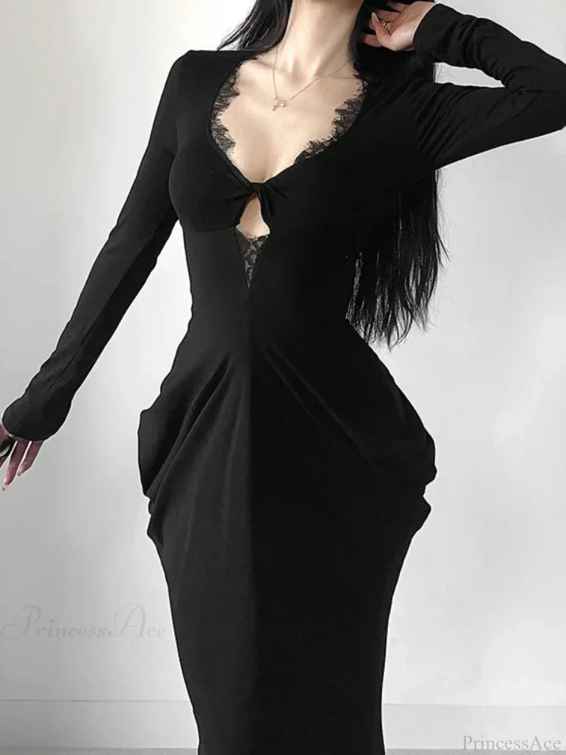 Graceful Lace Patchwork Corset Long Dress