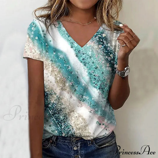 Gradient Design T-Shirt Blouses