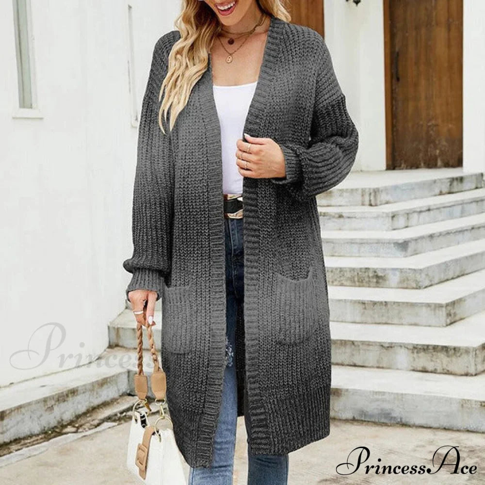 Gradient Knitted Cardigan Coats