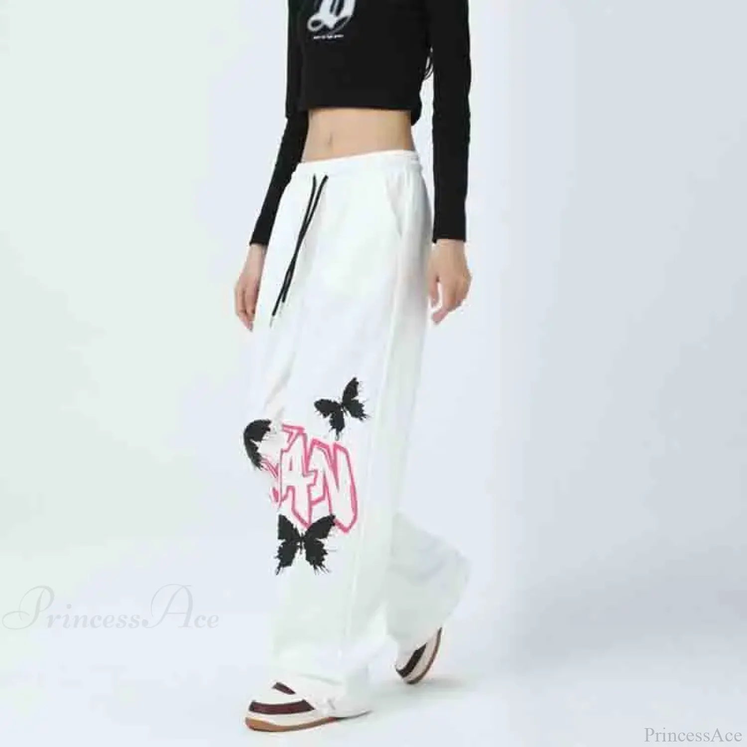 Graffiti Butterfly Print Hip Hop Pants
