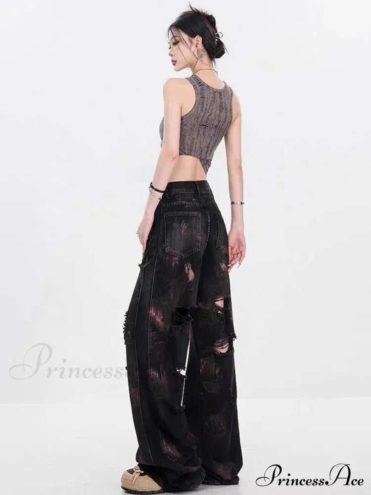 Graffiti Ripped Baggy Halloween Pants