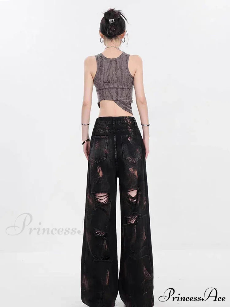 Graffiti Ripped Baggy Halloween Pants