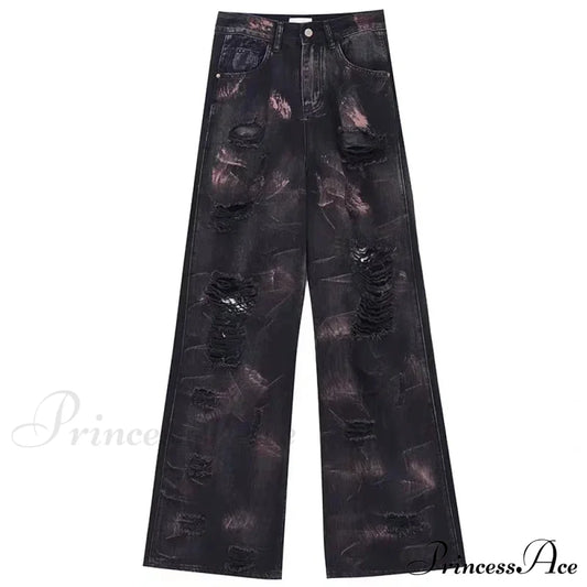 Graffiti Ripped Baggy Halloween Pants Black / S