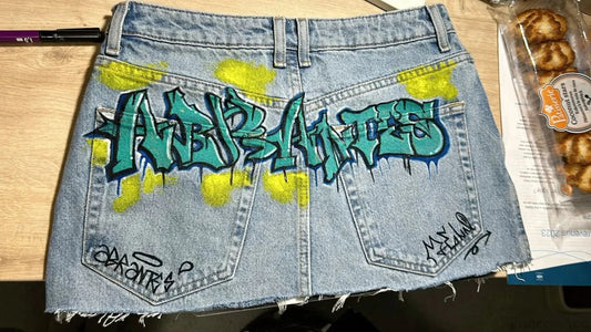 Graphic Blue Jean Short blue / S