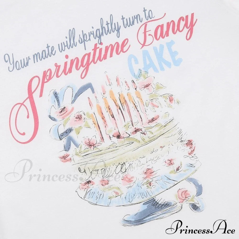 Graphic Vintage Stylish Cake White Tee