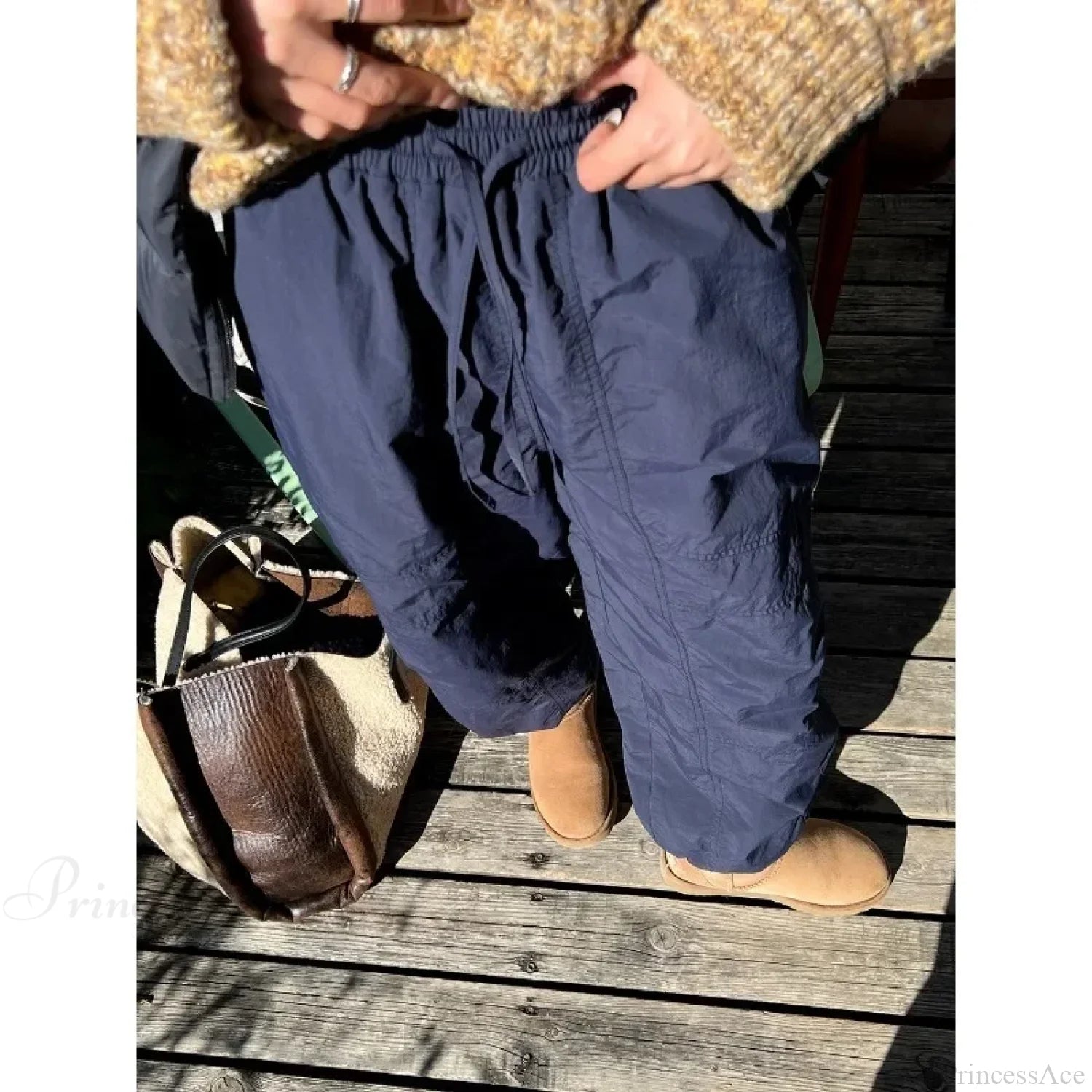 Gray Brushed Winter Korean Fashion Pants